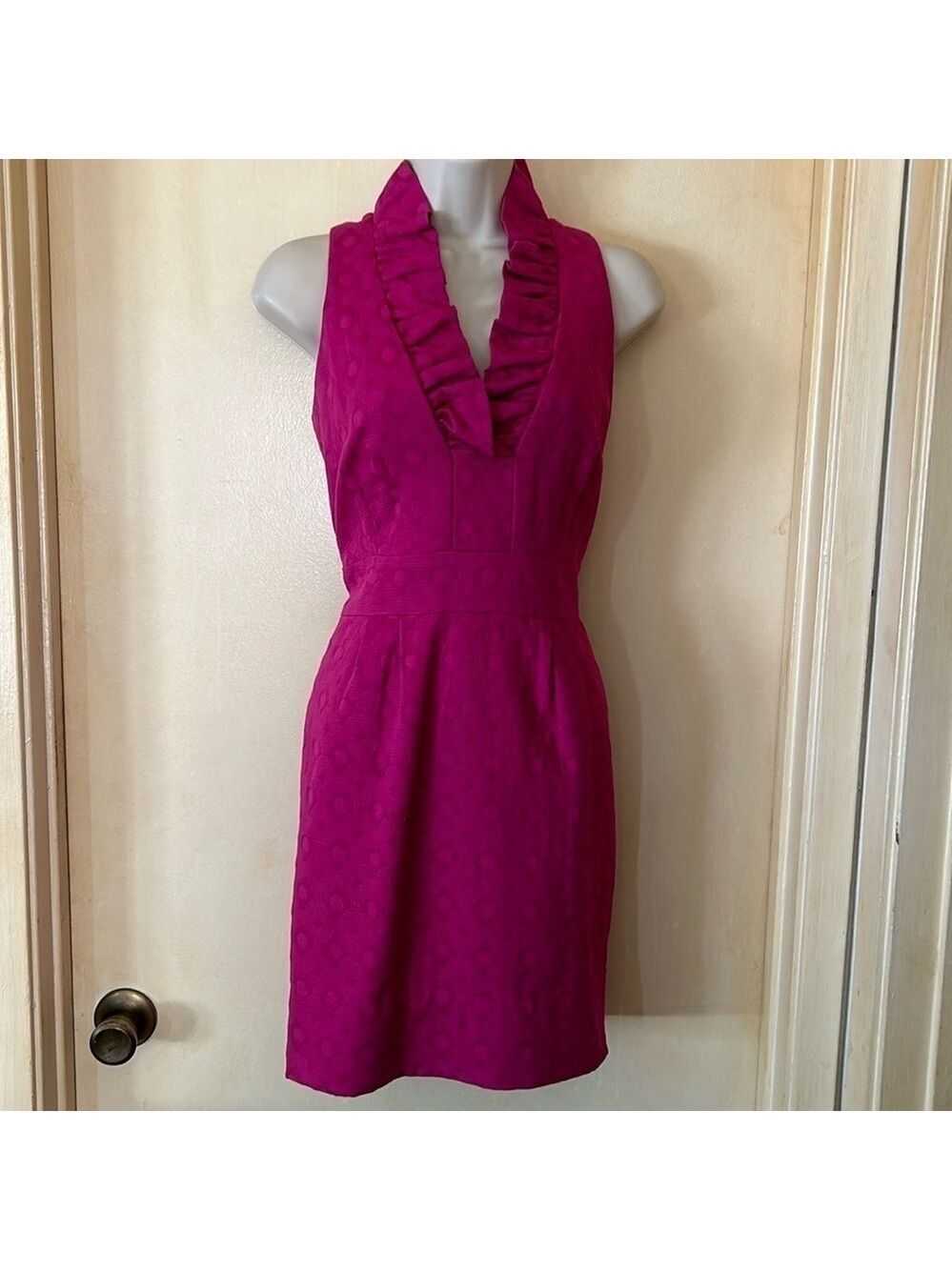 Just…Taylor fuchsia cotton ruffle dress size 8